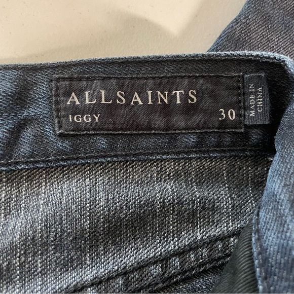 All Saints Iggy Jeans Dark Wash Button Fly Straight Leg Men’s Size 30 - Picture 6 of 8
